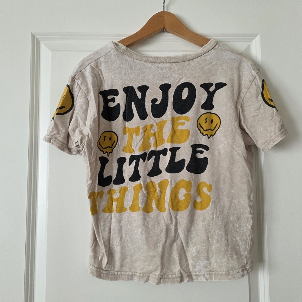 Enjoy The Little Things Graphic tshirt cropped top womens XL On Fire